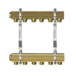 KELLER Rozdzielacz mosiężny do c.o. - 1", 9 obiegów, z nyplami 3/4"